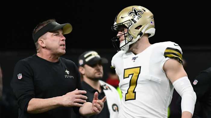 Sean Payton talks to Taysom Hill